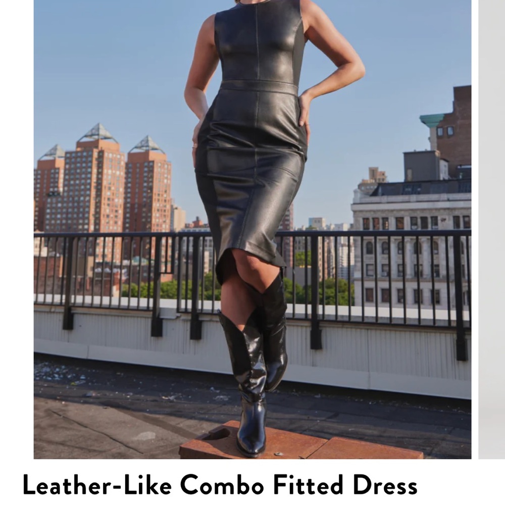SPANX Leather-Like Sleeveless Sheath Dress